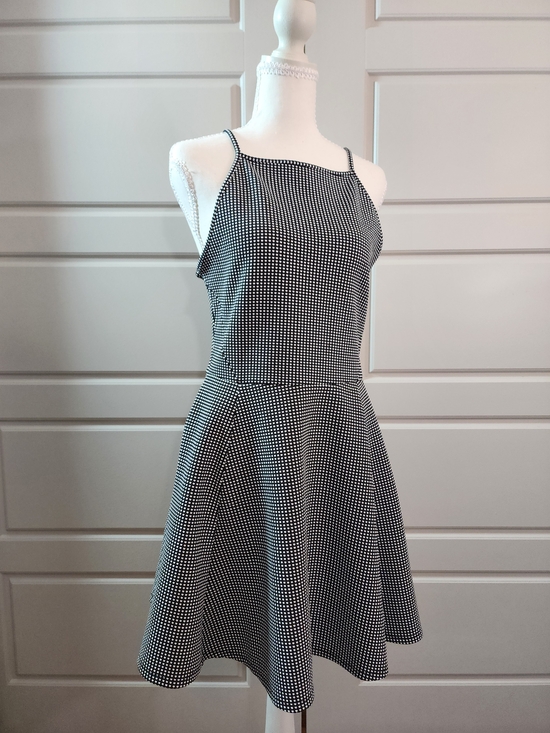 Divided Dresses & Skirts - LIKE NEW H&M Divided Gingham Halter Skater Dress Black & White - Size 12